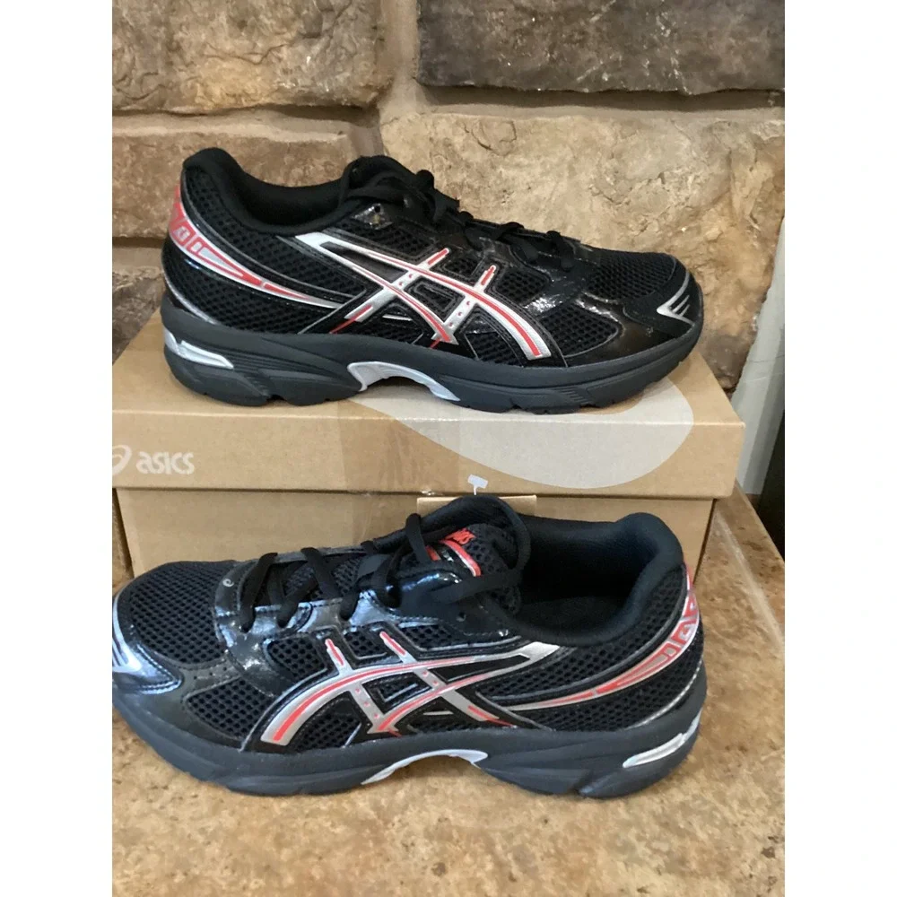 ASICS GEL-1130 GS Big Kids Running Shoes Black Classic Red  Size 7Y New